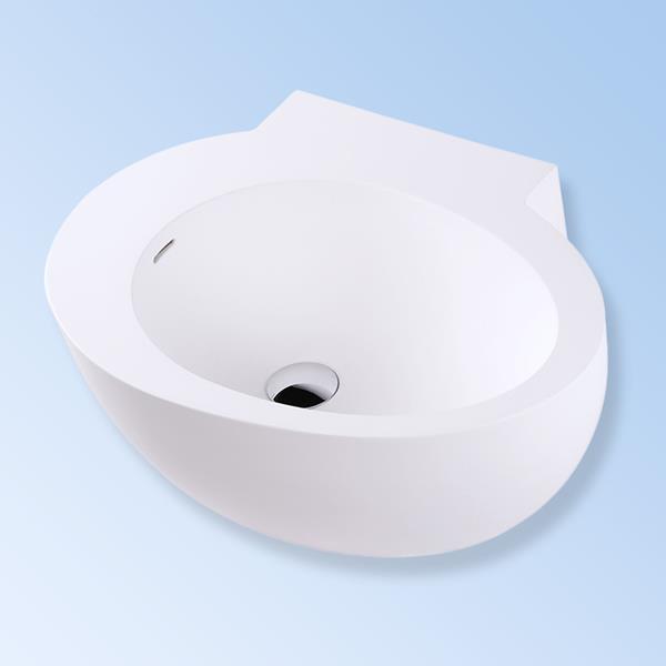 Lacava - Suave Wall-Mount Solid Surface Bathroom Sink With An Overflow