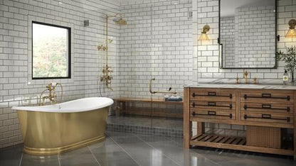 Americh - Sawyer 7131 - Tub Only - White Interior Smooth Brass exterior