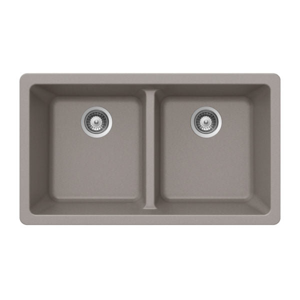 Hamat - SiOStone Granite Undermount 50/50 Double Bowl Kitchen Sink
