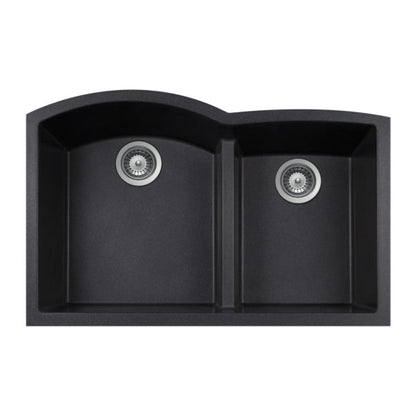 Hamat - SiOStone 33 Inch Undermount Double Bowl Granite Kitchen Sink