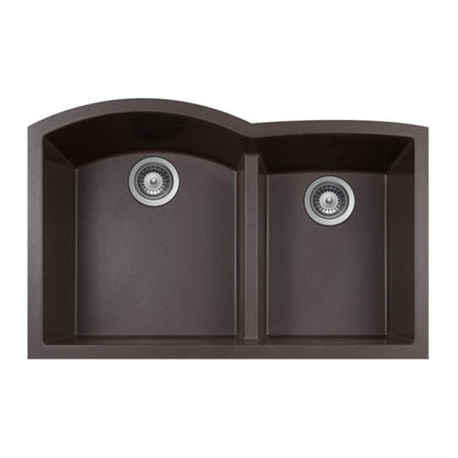 Hamat - SiOStone 33 Inch Undermount Double Bowl Granite Kitchen Sink