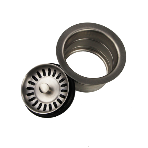 Nantucket Sinks - Sink 3.5 Inch Extended Flange Disposal Kitchen Drain in Brushed Stainless