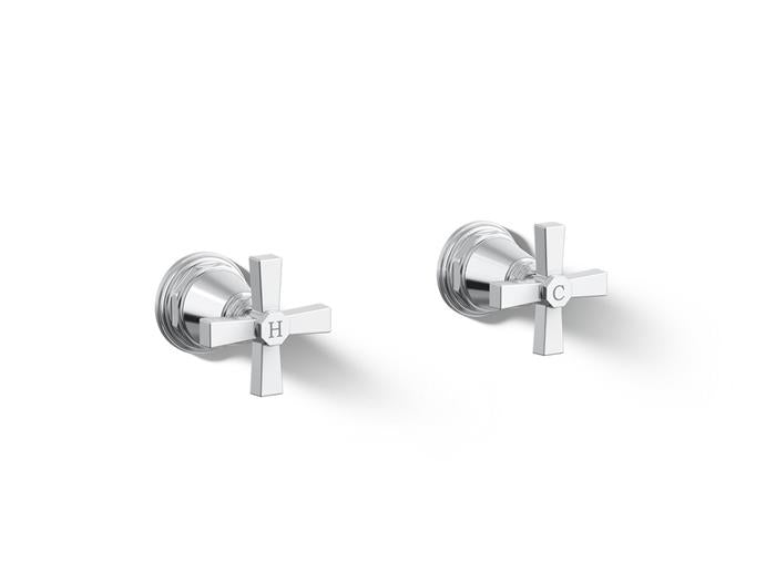 Kohler - Pinstripe Pure Deck-Mount Bath Faucet Handle Trim With Cross Design