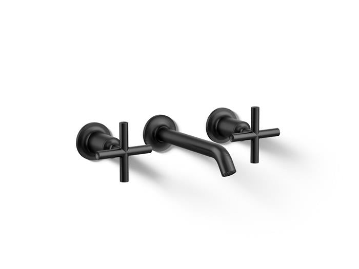 Kohler - Purist Wall-Mount Bathroom Sink Faucet Trim With Cross Handles, 1.2 Gpm