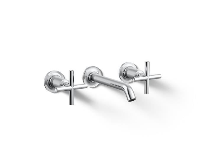 Kohler - Purist Wall-Mount Bathroom Sink Faucet Trim With Cross Handles, 1.2 Gpm