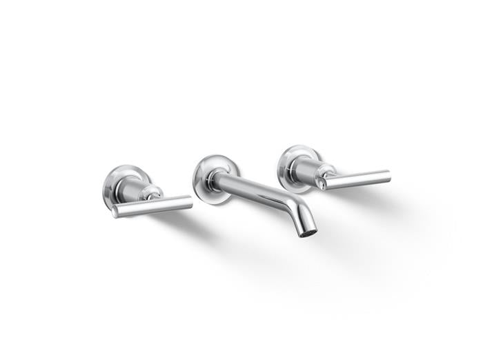 Kohler - Purist Wall-Mount Bathroom Sink Faucet Trim With Lever Handles, 1.2 Gpm