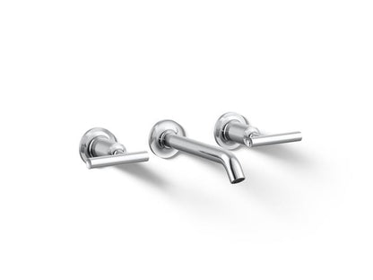 Kohler - Purist Wall-Mount Bathroom Sink Faucet Trim With Lever Handles, 1.2 Gpm