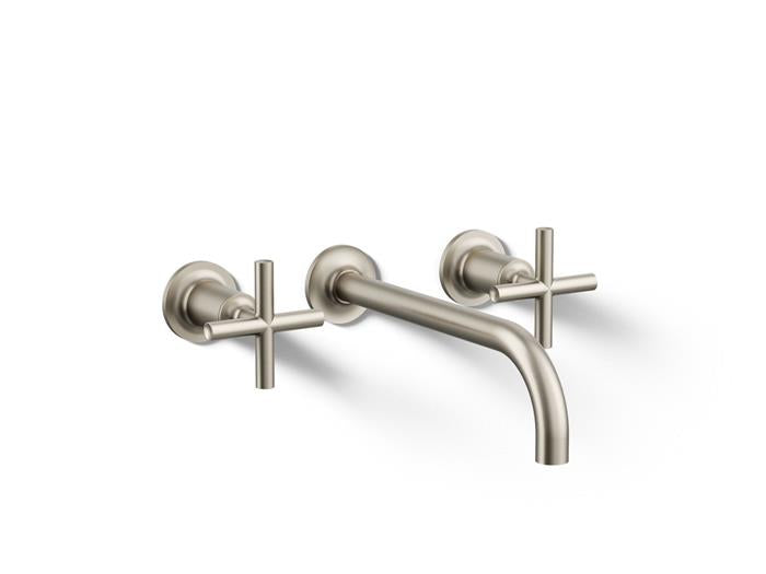 Kohler - Purist Wall-Mount Bathroom Sink Faucet Trim With Cross Handles, 1.2 Gpm