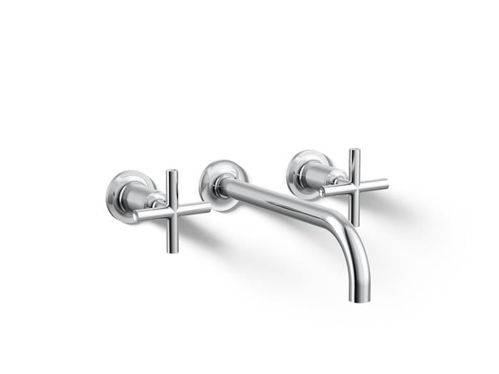 Kohler - Purist Wall-Mount Bathroom Sink Faucet Trim With Cross Handles, 1.2 Gpm