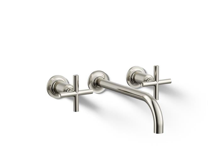 Kohler - Purist Wall-Mount Bathroom Sink Faucet Trim With Cross Handles, 1.2 Gpm