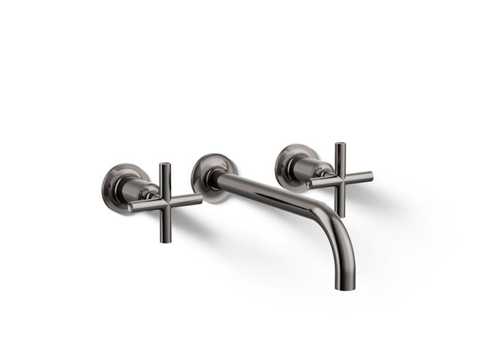 Kohler - Purist Wall-Mount Bathroom Sink Faucet Trim With Cross Handles, 1.2 Gpm