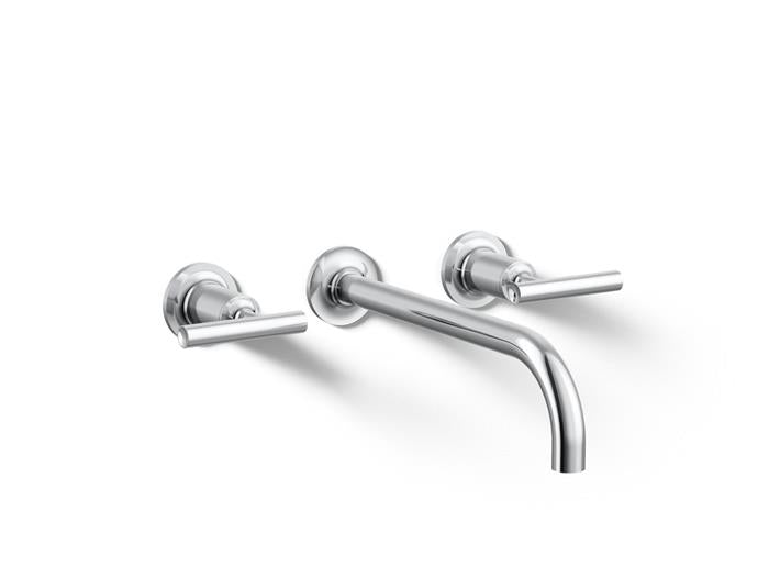 Kohler - Purist Wall-Mount Bathroom Sink Faucet Trim With Lever Handles, 1.2 Gpm