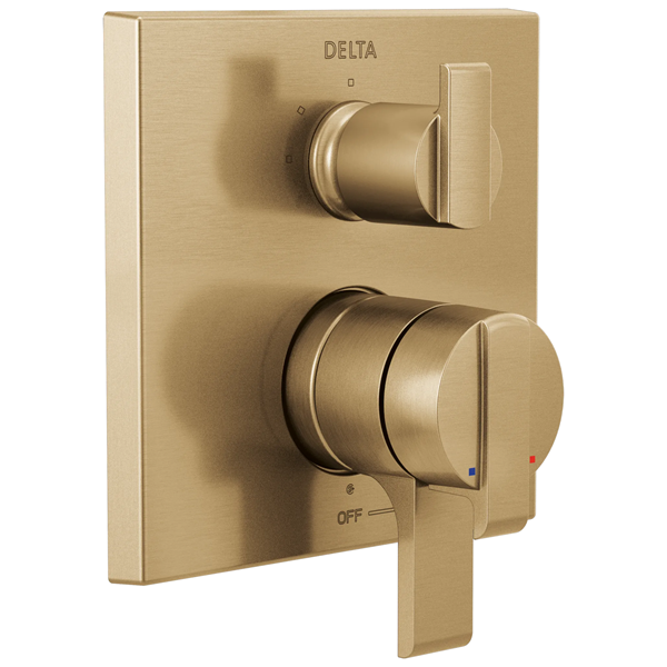 Delta - Ara Angular Modern Monitor 17 Series Valve Trim With 3-Setting Integrated Diverter