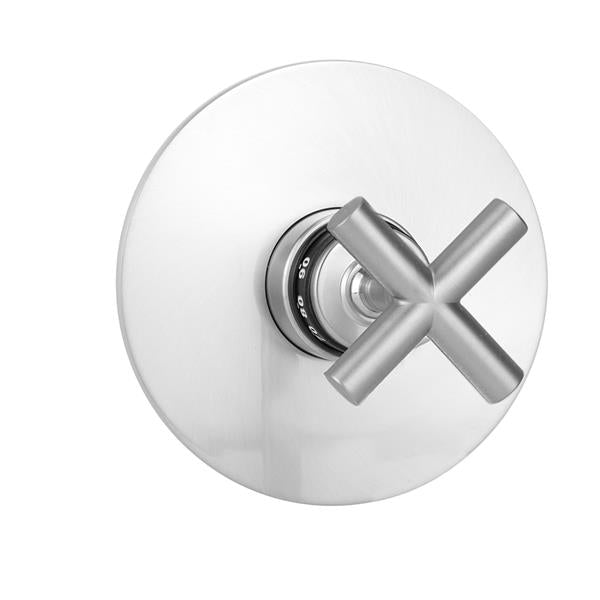 Jaclo - Round Plate With Contempo Slim Cross Handle Trim For Thermostatic Valves (J-TH34 & J-TH12)