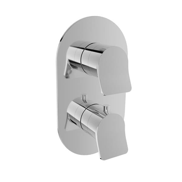 Baril - Profile B46 Trim only for thermostatic pressure-balanced shower control valve with 1-way diverter