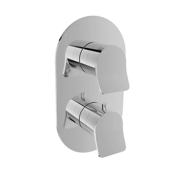 Baril - Profile B46 Trim only for thermostatic pressure-balanced shower control valve with 3-way diverter (shared port)