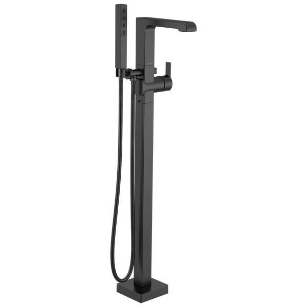 Delta - Ara Single Handle Floor Mount Tub Filler Trim With Hand Shower