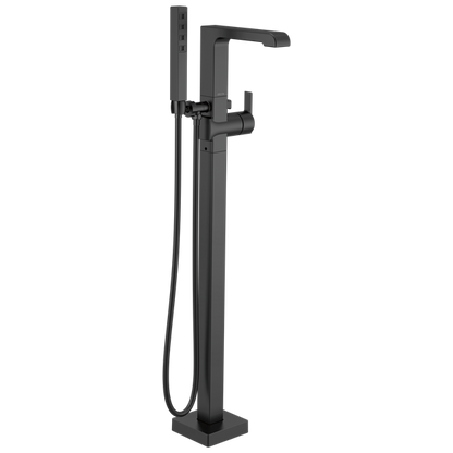 Delta - Ara Single Handle Floor Mount Tub Filler Trim With Hand Shower