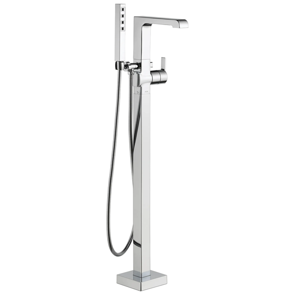 Delta - Ara Single Handle Floor Mount Tub Filler Trim With Hand Shower