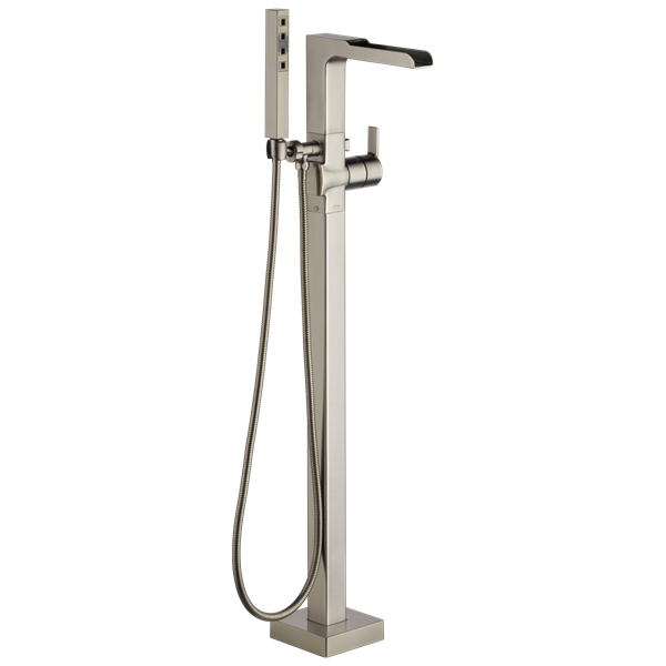 Delta - Ara Single Handle Floor Mount Channel Spout Tub Filler Trim With Hand Shower