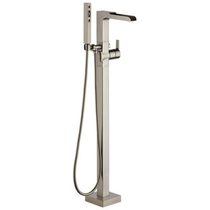 Delta - Ara Single Handle Floor Mount Channel Spout Tub Filler Trim With Hand Shower