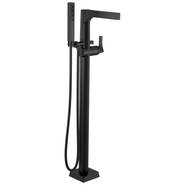 Delta - Zura Single Handle Floor Mount Tub Filler Trim With Hand Shower