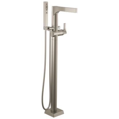 Delta - Zura Single Handle Floor Mount Tub Filler Trim With Hand Shower