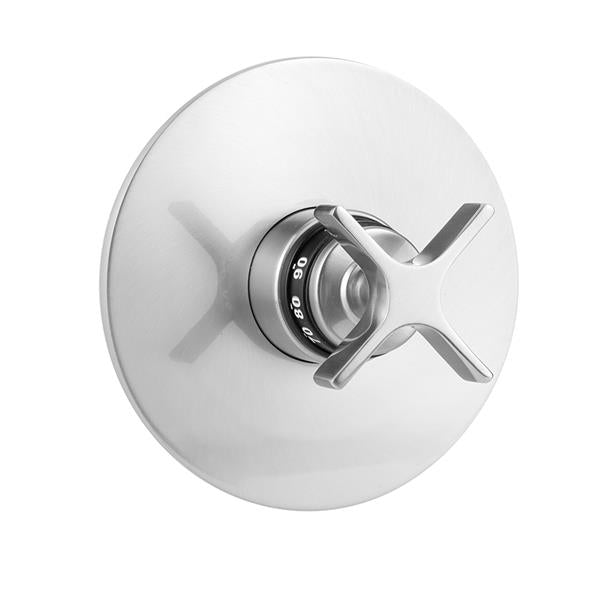 Jaclo - Round Plate With Lila Cross Handle Trim For Thermostatic Valves (J-TH34 & J-TH12)