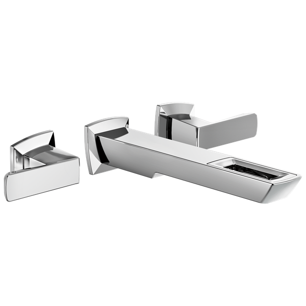 Brizo - Vettis Two-Handle Wall Mount Lavatory Faucet With Open-Flow Spout 1.2 GPM