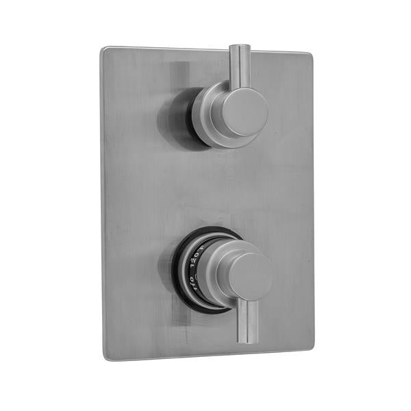 Jaclo - Rectangle Plate with Contempo Short Peg Thermostatic Valve with Contempo Short Peg Built-in 2-Way Or 3-Way Diverter/Volume Controls (J-TH34-686 / J-TH34-687 / J-TH34-688 / J-TH34-689)