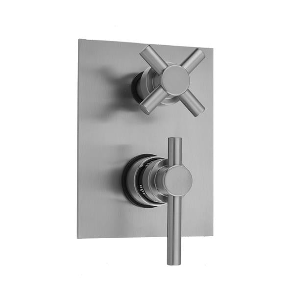 Jaclo - Rectangle Plate with Contempo Peg Thermostatic Valve with Contempo Cross Built-in 2-Way Or 3-Way Diverter/Volume Controls (J-TH34-686 / J-TH34-687 / J-TH34-688 / J-TH34-689)