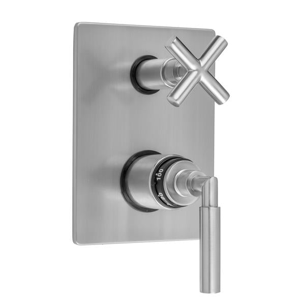 Jaclo - Rectangle Plate with Hub Base Lever Thermostatic Valve with Hub Base Cross Built-in 2-Way Or 3-Way Diverter/Volume Controls (J-TH34-686 / J-TH34-687 / J-TH34-688 / J-TH34-689)