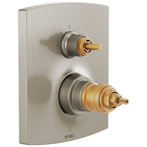 Brizo - Kintsu TempAssure Thermostatic Valve Trim with Integrated 3-Function Diverter Trim - Less Handles