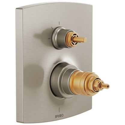 Brizo - Kintsu TempAssure Thermostatic Valve Trim with Integrated 3-Function Diverter Trim - Less Handles