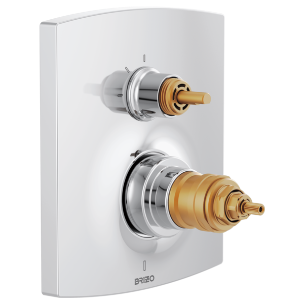 Brizo - Kintsu TempAssure Thermostatic Valve Trim with Integrated 3-Function Diverter Trim - Less Handles