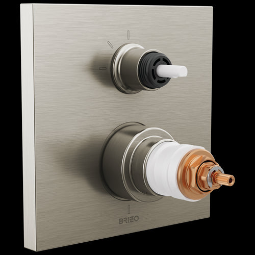 Brizo - Frank Lloyd Wright TempAssure Thermostatic Valve with 3-Function Integrated Diverter Trim - Less Handles