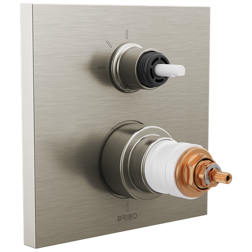 Brizo - Frank Lloyd Wright TempAssure Thermostatic Valve with 3-Function Integrated Diverter Trim - Less Handles