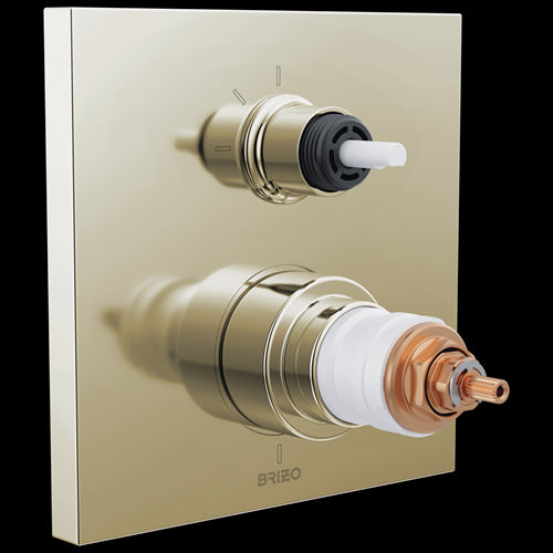 Brizo - Frank Lloyd Wright TempAssure Thermostatic Valve with 3-Function Integrated Diverter Trim - Less Handles