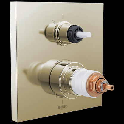 Brizo - Frank Lloyd Wright TempAssure Thermostatic Valve with 3-Function Integrated Diverter Trim - Less Handles