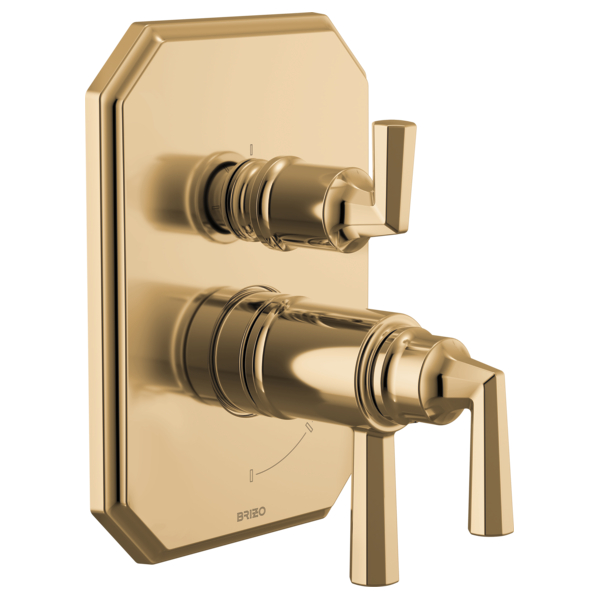 Brizo - Beauclere TempAssure Thermostatic Valve with Integrated 3-Function Diverter Trim