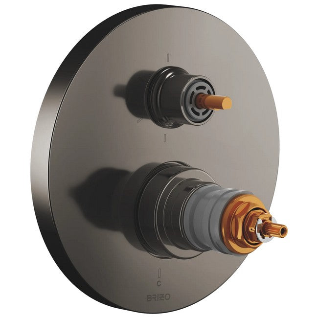 Brizo - Roccesco TempAssure Thermostatic Valve with Integrated 6-Function Diverter Trim - Less Handles