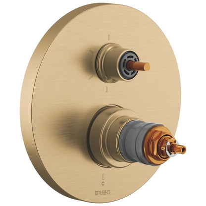 Brizo - Roccesco TempAssure Thermostatic Valve with Integrated 6-Function Diverter Trim - Less Handles