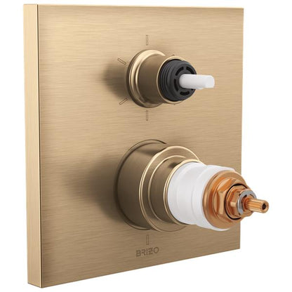 Brizo - Frank Lloyd Wright TempAssure Thermostatic Valve with 6-Function Integrated Diverter Trim - Less Handles