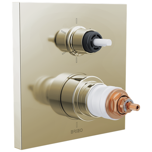 Brizo - Frank Lloyd Wright TempAssure Thermostatic Valve with 6-Function Integrated Diverter Trim - Less Handles