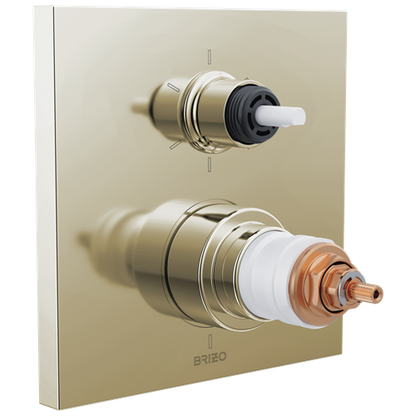 Brizo - Frank Lloyd Wright TempAssure Thermostatic Valve with 6-Function Integrated Diverter Trim - Less Handles