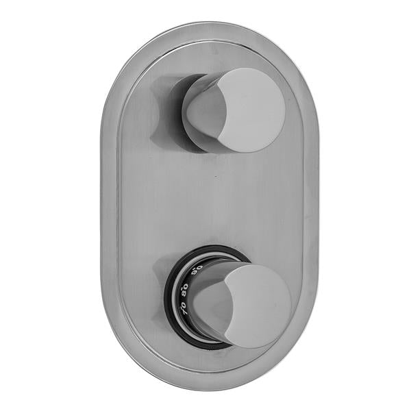 Jaclo - Oval Plate with Thumb Thermostatic Valve with Thumb Built-in 2-Way Or 3-Way Diverter/Volume Controls (J-TH34-686 / J-TH34-687 / J-TH34-688 / J-TH34-689)