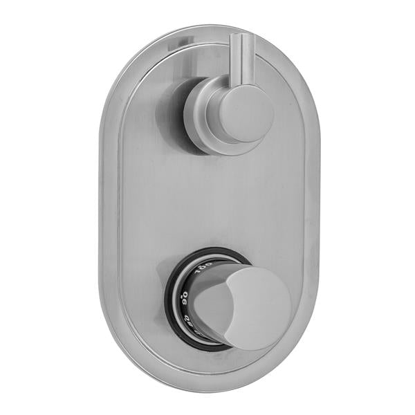 Jaclo - Oval Plate with Thumb Thermostatic Valve with Short Peg Built-in 2-Way Or 3-Way Diverter/Volume Controls (J-TH34-686 / J-TH34-687 / J-TH34-688 / J-TH34-689)
