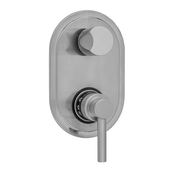 Jaclo - Oval Plate with Low Lever Thermostatic Valve with Thumb Built-in 2-Way Or 3-Way Diverter/Volume Controls (J-TH34-686 / J-TH34-687 / J-TH34-688 / J-TH34-689)