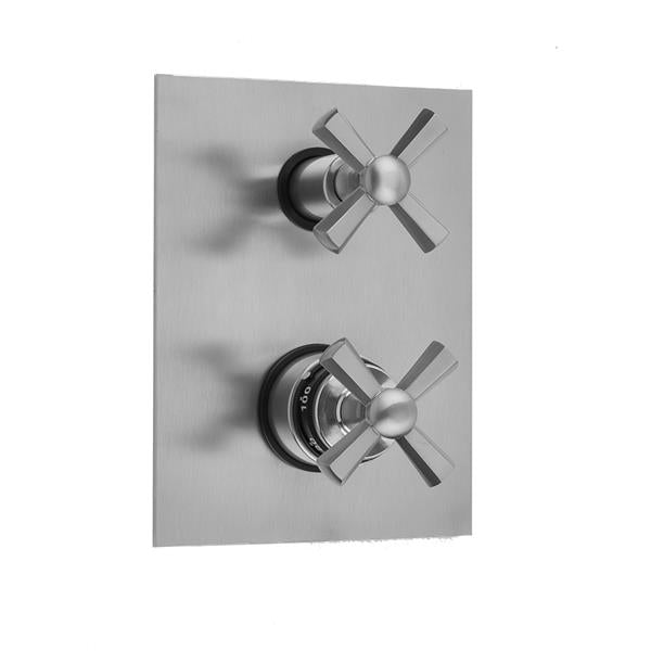 Jaclo - Rectangle Plate with Hex Cross Thermostatic Valve with Hex Cross Built-in 2-Way Or 3-Way Diverter/Volume Controls (J-TH34-686 / J-TH34-687 / J-TH34-688 / J-TH34-689)