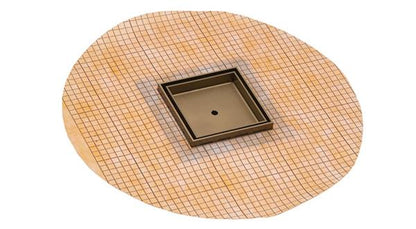 Infinity Drain - 5 x 5 Inch Flanged Tile Drain Strainer with Factory Applied Schluter® Kerdi Membrane